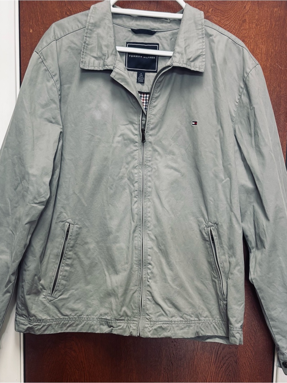 Tommy Hilfiger Men's Sage Green Lightweight Zip Shirt Jacket